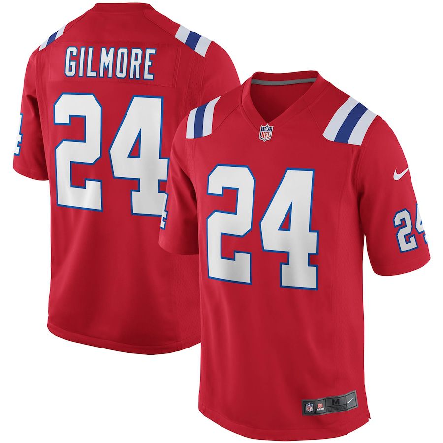 Men New England Patriots #24 Stephon Gilmore Nike Red Alternate Game NFL Jersey